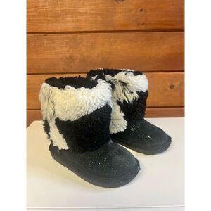 UGG Classic Short Patchwork Fluff - Black - Boots Child Black Size 9 Toddler
